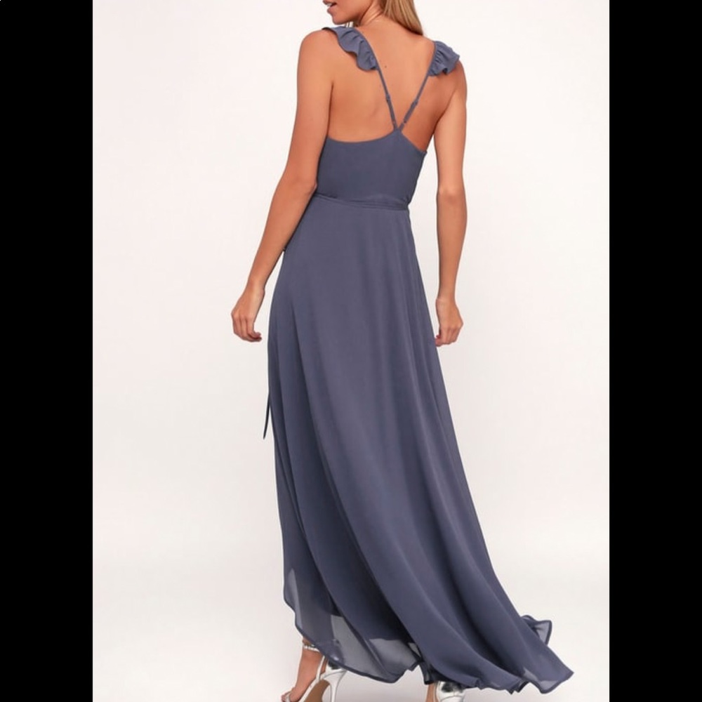 Lulus slate blue maxi dress